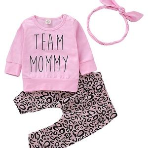 pink Team Mommy outfit  size 6mos